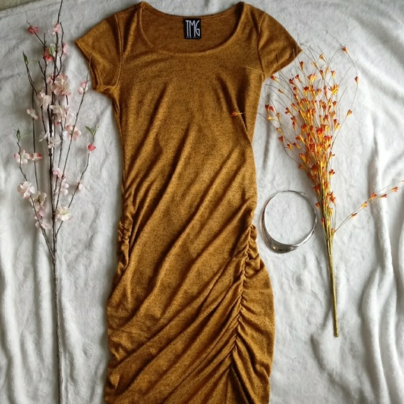 TMG NEW YORK Dresses & Skirts - Cinched Mustard Shirt Dress
